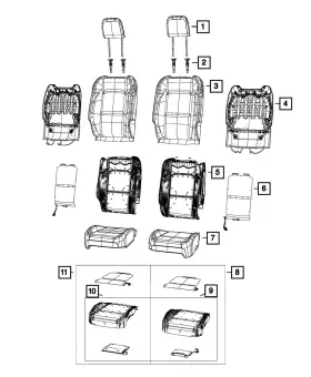 6wq77vt9ad Mopar Genuine Front Seat Back Cover Left 6wq77vt9ad Mopar Genuine Front Seat Back Cover Left