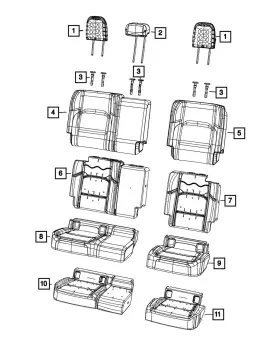 6ys20tx7aa Mopar Genuine Rear Seat Back Cover