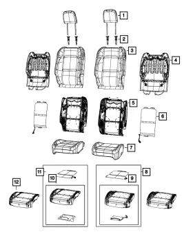 6zh49tx7ac Mopar Genuine Front Seat Back Cover Left