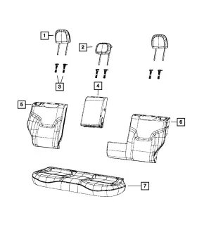 7ad17pxraa Mopar Genuine Rear Seat Back Cover