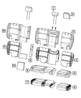 7ag00tx7ae Mopar Genuine Rear Seat Back Cover