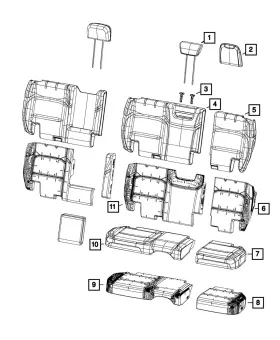 7au68tx7ab Mopar Genuine Rear Seat Back Cover