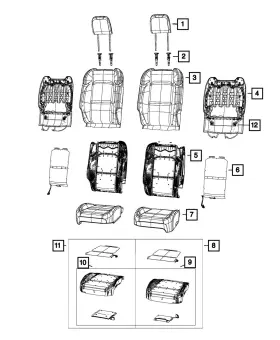 7aw85cv5ab Mopar Genuine Front Seat Back Cover Left