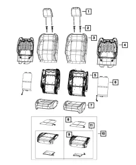 7bv34tx7ac Mopar Genuine Front Seat Back Cover Right