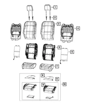 Mopar 7bv35tx7ac Genuine Front Seat Back Cover Left
