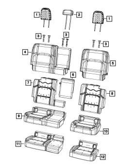 Mopar 7ge24zg7aa Genuine Rear Seat Armrest