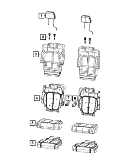 7hz02va6ae Mopar Genuine Rear Seat Back Cover Right