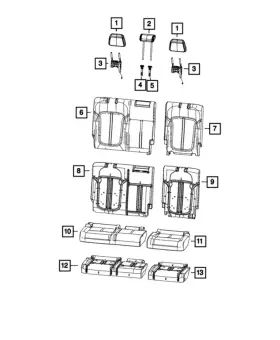 7hz84va6ac Mopar Genuine Rear Seat Back Cover 7hz84va6ac Mopar Genuine Rear Seat Back Cover