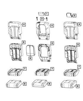 7jb34va6af Mopar Genuine Rear Seat Back Cover Right