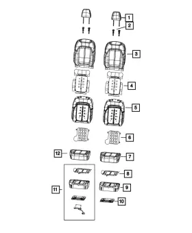 Mopar 7me61tx7ab Genuine Front Seat Back Cover Left