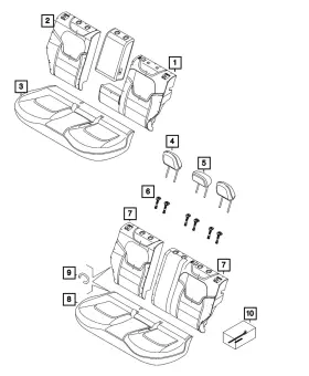 7re79u0xaa Mopar Genuine Rear Seat Back Cover Left 7re79u0xaa Mopar Genuine Rear Seat Back Cover Left