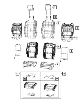 7sz03xu5aa Mopar Genuine Front Seat Back Cover Left