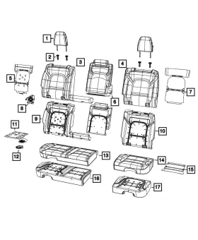 7um51sd4aa Mopar Genuine Rear Seat Back Cover