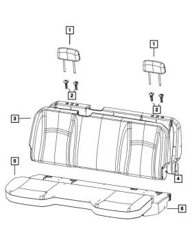 Mopar 7zl57bd3aa Genuine Rear Seat Back Cover