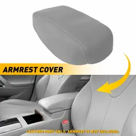 Fsxp-camry-07-11 Oxilam Fit 07-11 Toyota Camry Leather Center Console Lid Armrest Cover Beige Tan/ Gray