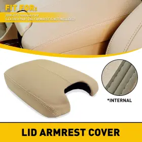 Peakparts 501492118622 1/2set Center Console Lid Armrest Cover Trim Fits 2008-2012 Honda Accord Leather