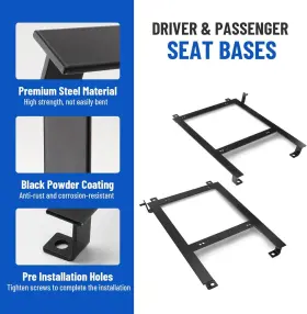 11036193 Recewill 2pcs Lowering Racing Seat Base Mounting Brackets For 1997-2004 Chevy Corvette C5