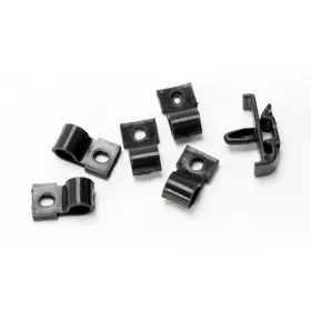 377774-sk Scott Drake 67-68 Underhood Harness Clips Black 6 Piece Abs Plastic