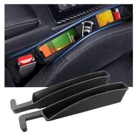 Stacool He-2503 2pcs New Car Seat Gap Filler With 2 15.35x3.36x2.17 Inch Carbon Black