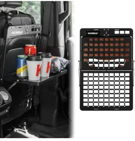 Tacmolle 19489-001 Universal Rigid Car Back Seat Molle Panel Organizer Storage Foldable Dual-tray