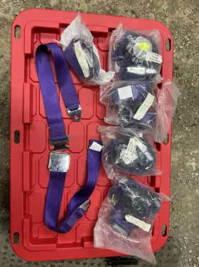 In3185z The Parts Place Inc. Universal Chrome Flip Style Lift Latch 60 Inch Lap Seat Belts Purple Each
