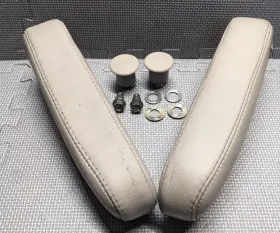 72820-0c060-b0 Toyota 2001-2007 Sequoia Tundra Double Cab Beige Leather Seat Armrest Pair Oem