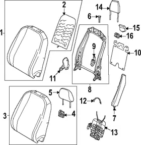 5h0-881-805-fd-zjd Volkswagen Genuine Seat Back Cover