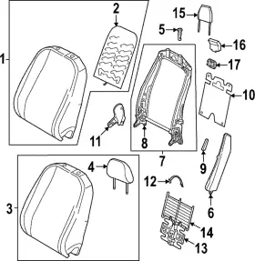 5h0-881-806-gg-ciq Volkswagen Genuine Seat Back Cover