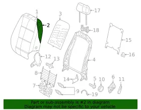 5nn-881-776-b Volkswagen Genuine Seat Back Pad Foam