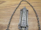 Small Old Ornate Double Door French Lock Latch Spring Loaded Pull Chain. Price: $58.00.
