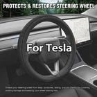 Nappa Leather Steering Wheel Cover For Tesla Model X 3 Y Premium Non-slip Black New. Price: $23.99.