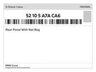 Genuine Bmw Rear Panel With Net Bag 52-10-5-A7A-CA6 New. Price: $271.50.