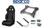 Sparco R100 Black Seat W/base + Track Set Mount Kit For 08-11 Hyundai Genesis New. Price: $653.00.
