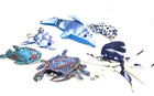 6 Sand Animal Sea Creatures OCTOPUS,CRAB,3 Dolphina,lobster 2 Have Key Rings Used. Price: $19.95.