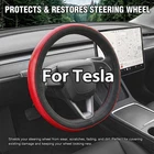 14.25" Premium Leather Car Steering Wheel Cover For Tesla Small Size Non-slip Au New. Price: $23.99.