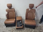 2018-2024 Infiniti QX80 Front Bucket Seats W/console, Brown Leather W/tv's Used. Price: $1450.00.