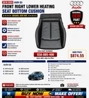 19-24 Audi Q3 Front Right Black Lower Heating Seat Bottom Cushion 83A 885 406 F2 Used. Price: $299.99.