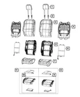 Genuine Mopar Front Seat Cushion Cover Right 6PW87VT9AF New. Price: $325.85.