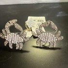 Set Of 2 Sea Crab Beaded Neutral Silver Tone Napkin Rings. New Nautical Decor.. Price: $12.70.