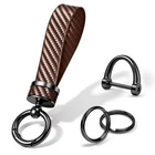 Turcee Brown Leather Carbon Fiber Anti-lost Fob Keychain & D-ring New. Price: $10.04.
